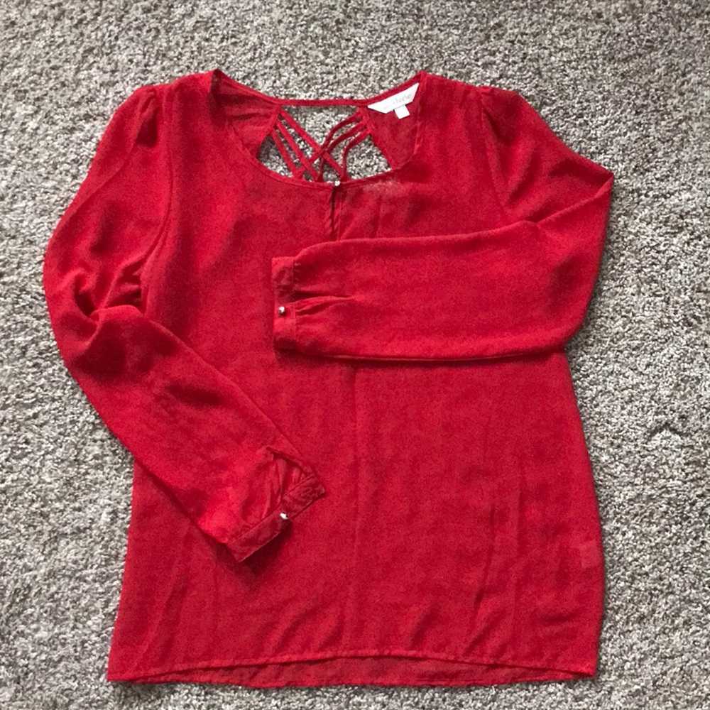 Charming Charlie. Red Blouse. Size S.